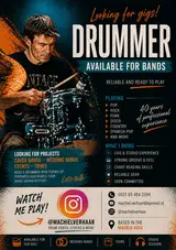 Baterista experimentado  3 septiembre 2026