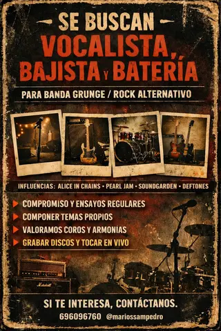Busco formar una banda Grunge-Rock alternativo 17 junio 2026