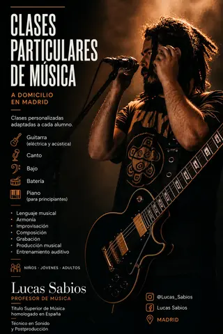Clases de Música a Domicilio en Madrid 30 julio 2026
