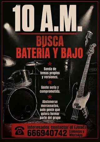 10 A.M. busca batería y bajó  1 septiembre 2026