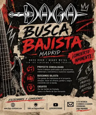 Bajista para banda de hard rock-heavy  9 octubre 2026