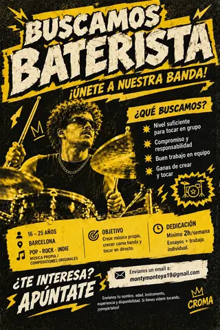 ¿ERES BATERISTA? 29 septiembre 2026