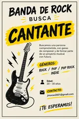 Buscamos cantante - Banda de rock en Valencia  5 octubre 2026