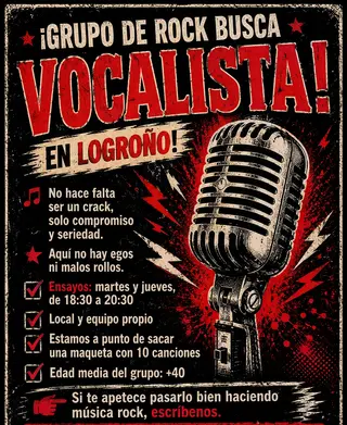 Banda de Rock de Logroño busca Cantante 11 octubre 2026