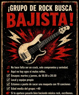 Grupo de rock de Logroño busca Bajista 11 octubre 2026