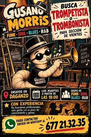 Buscamos trompetista o trombón para grupo de Funk 14 octubre 2026